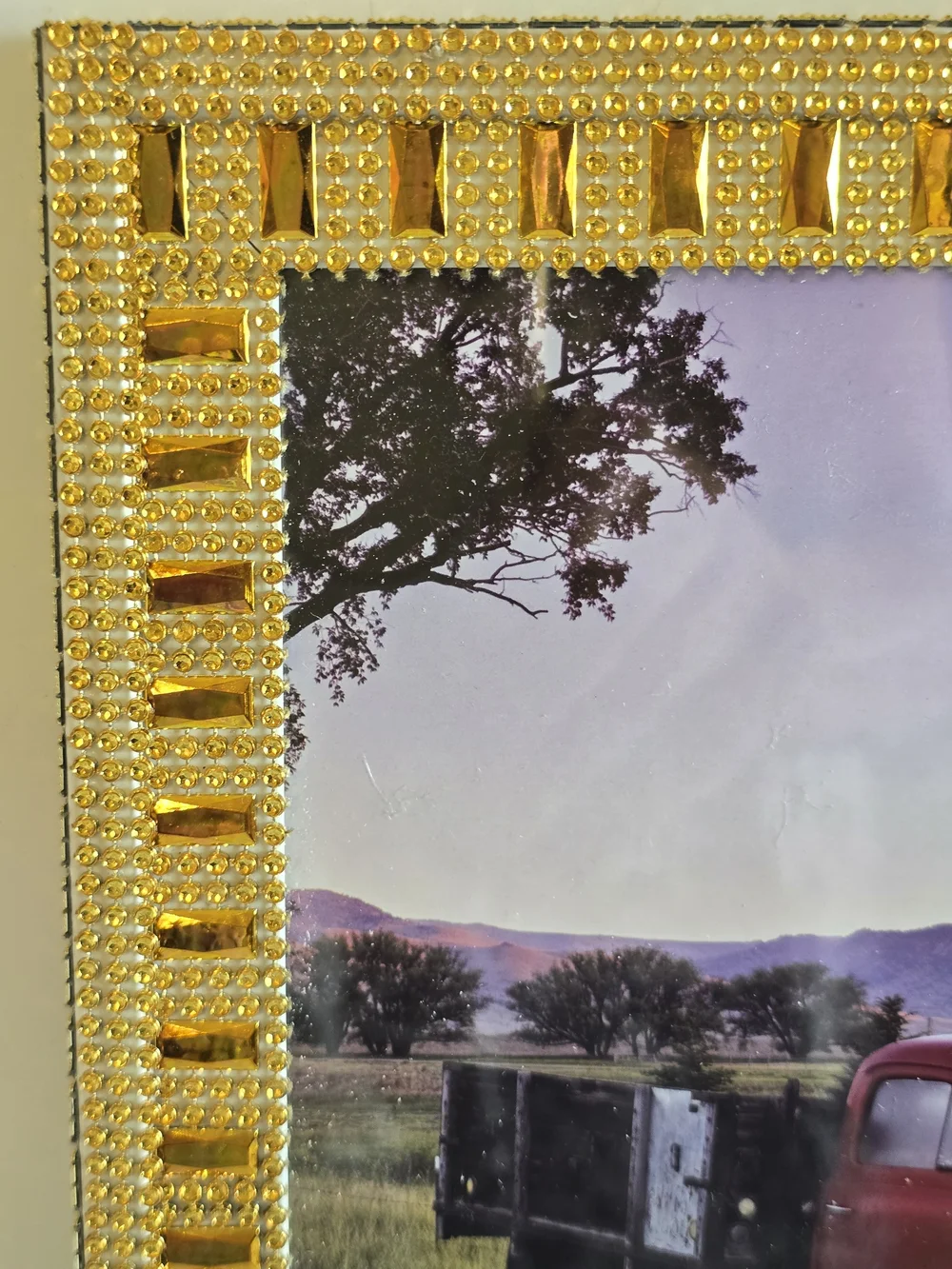 Gold Beaded 8x10 Photo Frame - Decorative Home Accent New Handmade